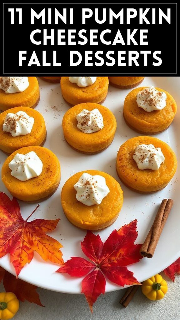 11 Mini Pumpkin Cheesecake Fall Desserts