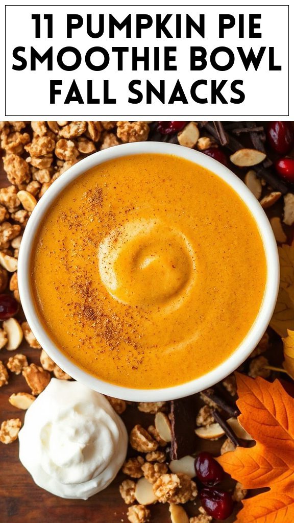 11 Pumpkin Pie Smoothie Bowl Fall Snacks