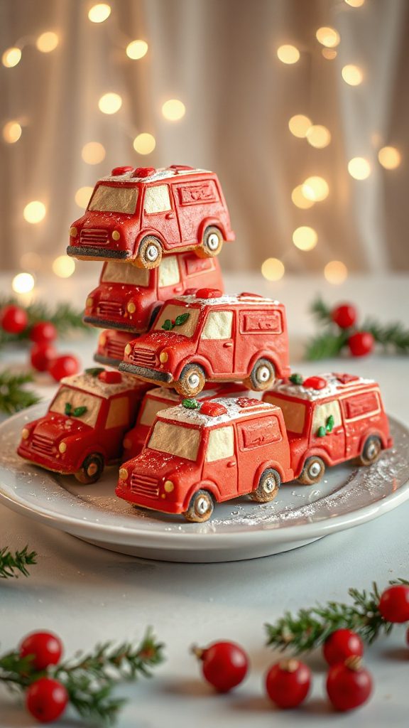 adorable festive ambulance cookies