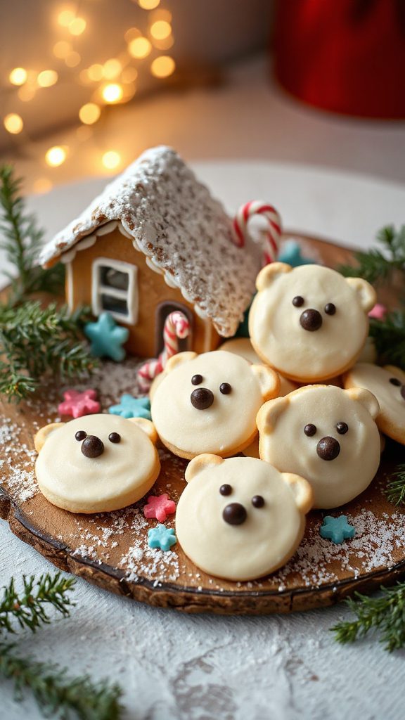 adorable festive polar bear cookies adorable festive polar bear cookies