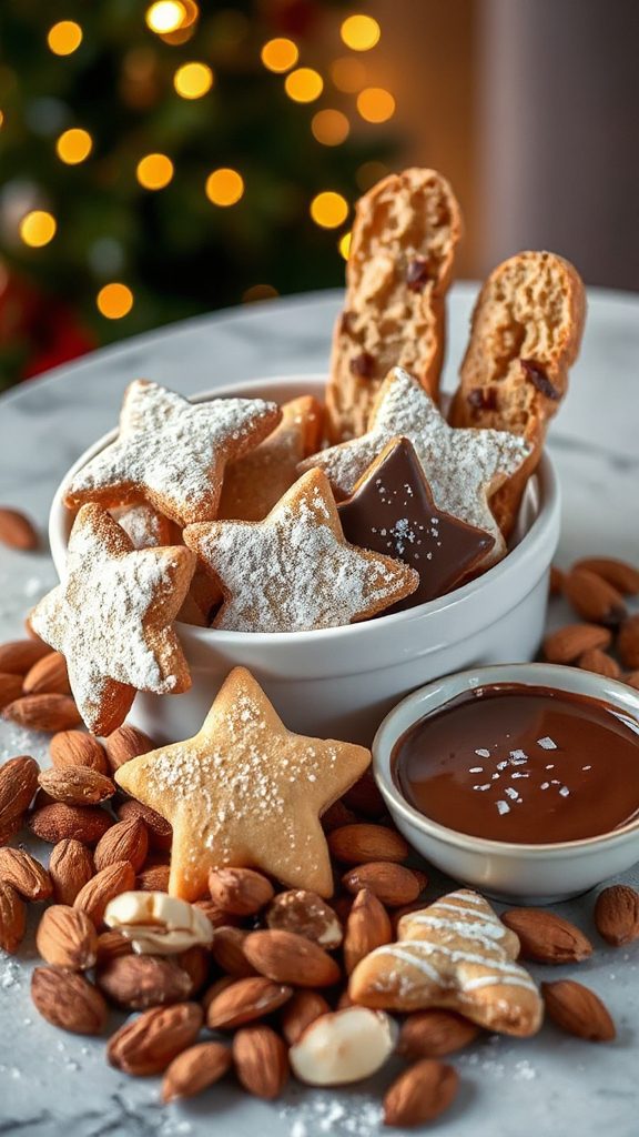 almond biscotti with chocolate