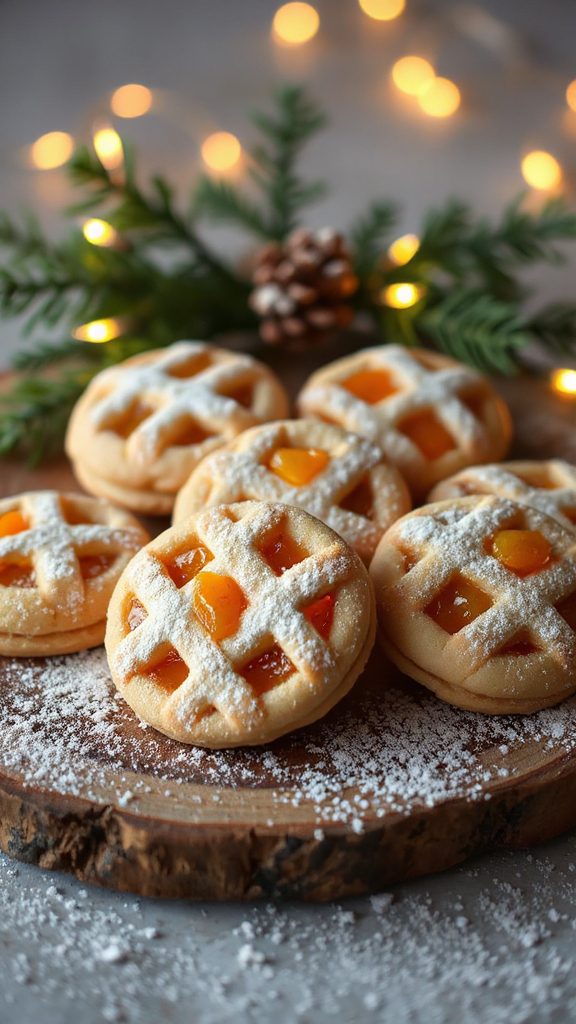 almond cookies with apricot filling