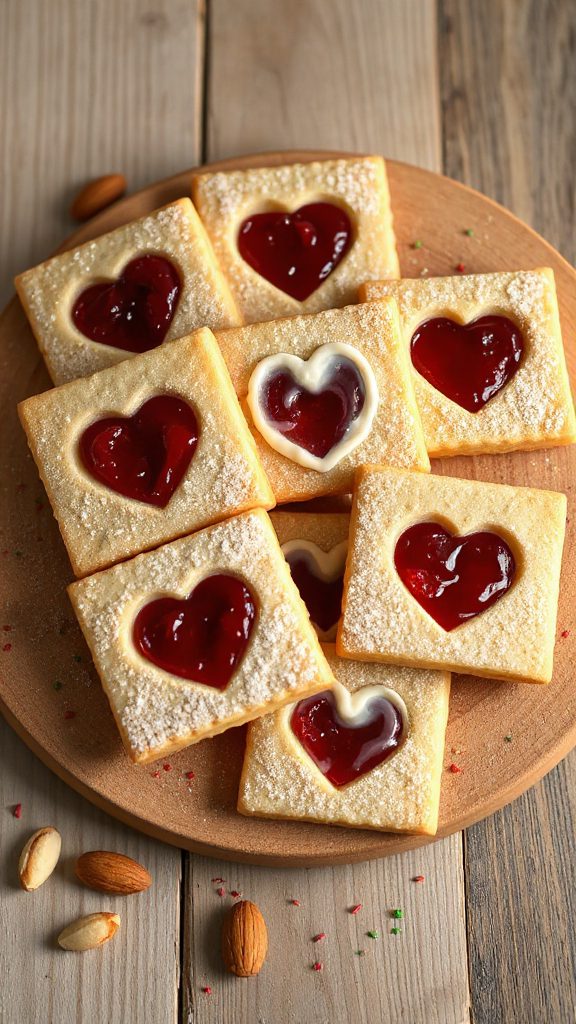 almond flavored jam filled squares