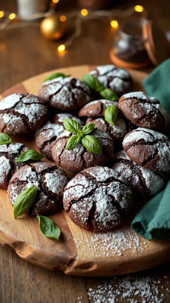 basil infused chocolate cookies