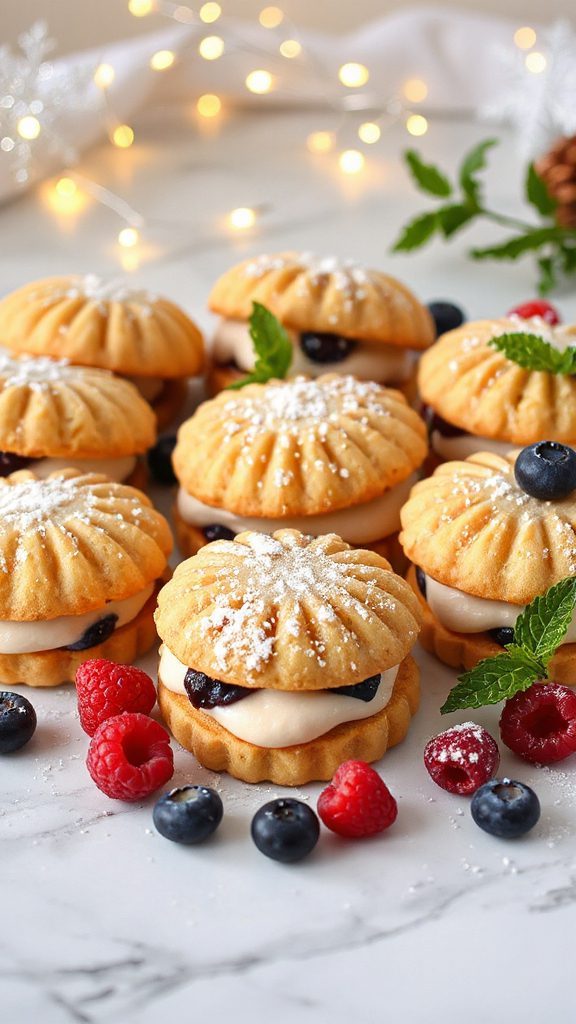 berry filled cannoli sandwich cookies