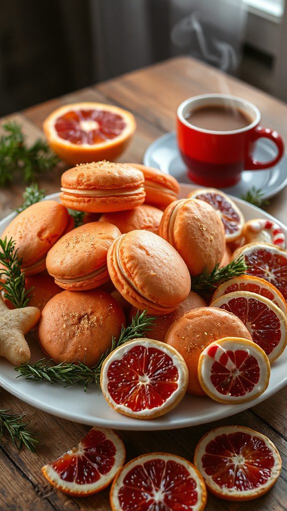 blood orange coconut macaroons
