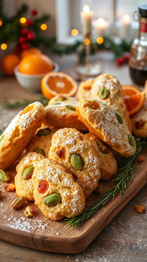 blood orange pistachio biscotti