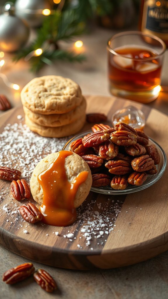 bourbon glazed pecan biscotti