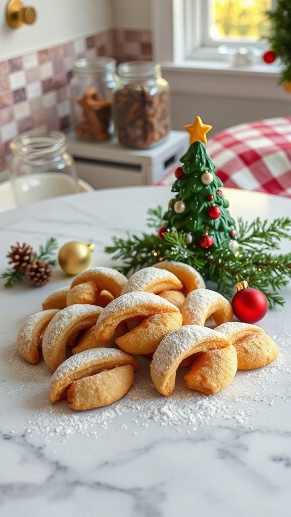 buttery almond crescent cookies