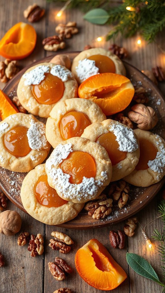 buttery apricot walnut cookies