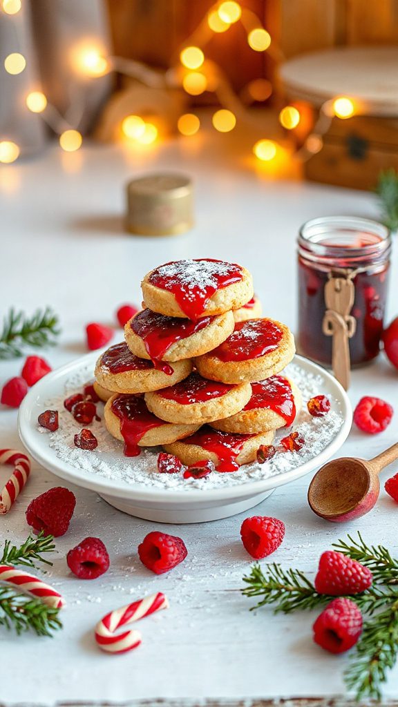 buttery pomegranate raspberry bites