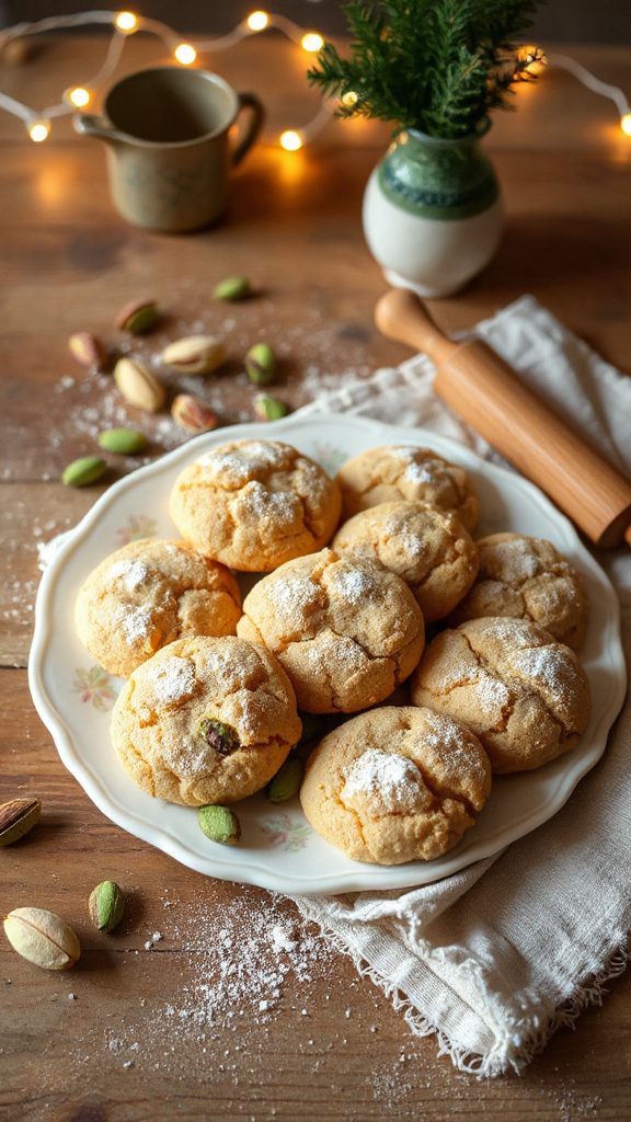 cardamom pistachio holiday cookies