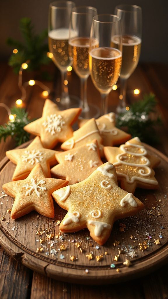 champagne infused festive cookies