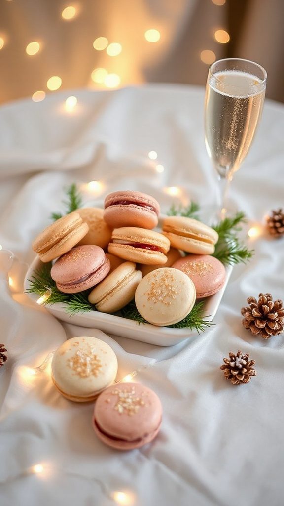 champagne macarons holiday treat