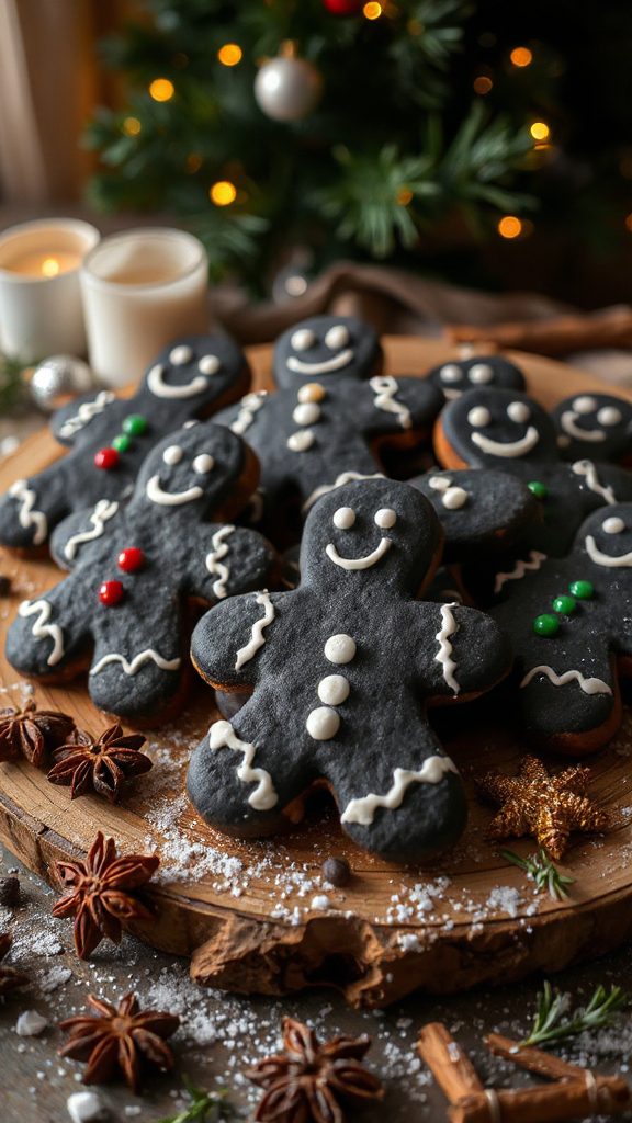 charcoal infused festive cookies