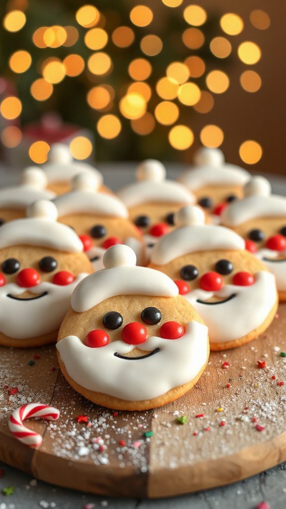 cheerful santa emoji cookies