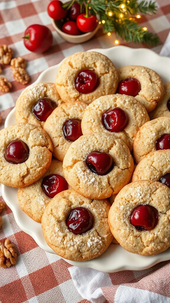 cherry walnut snickerdoodle cookies