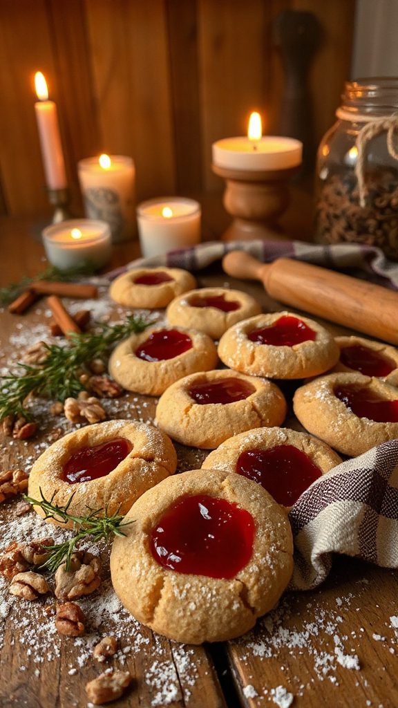 chestnut flour thumbprint cookies