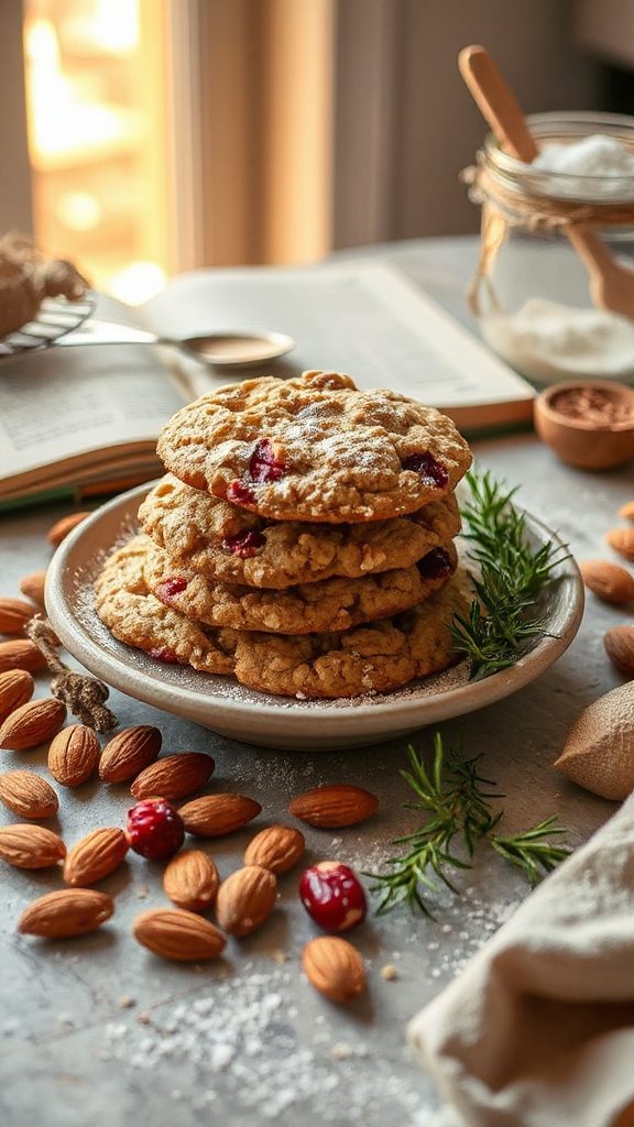 chewy almond cranberry cookies