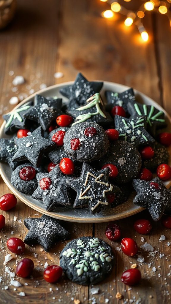 chewy cranberry charcoal cookies