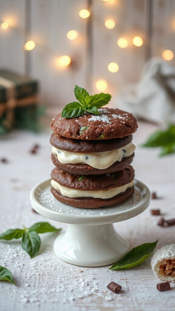 chocolate basil sandwich cookies