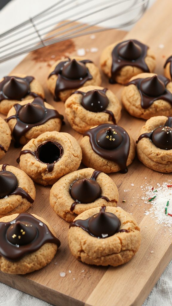 chocolate cookie thumbprints filled