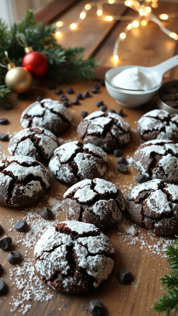 chocolate cookies with powdered sugar chocolate cookies with powdered sugar