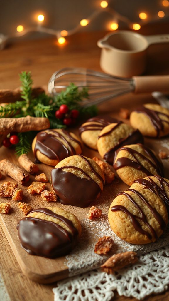 chocolate dipped ginger cookies