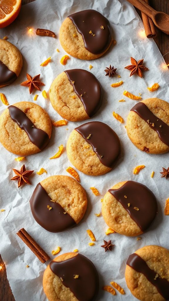 chocolate dipped holiday cookies