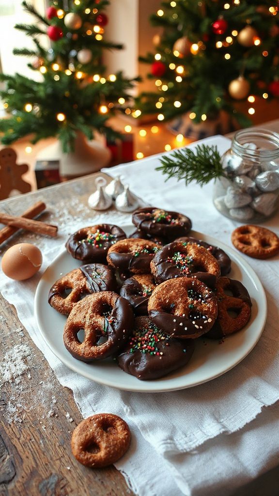 chocolate dipped pretzel cookies