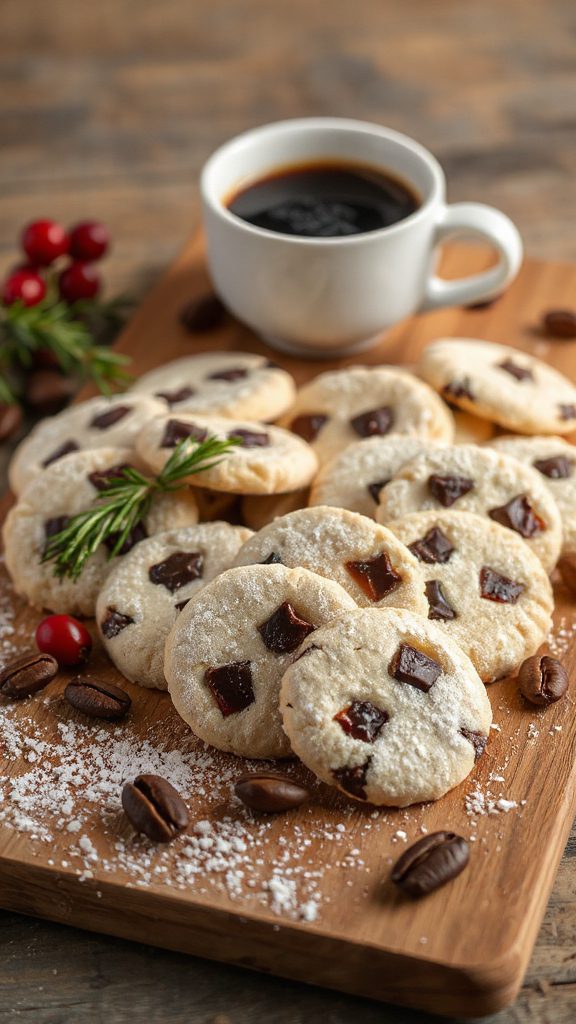 chocolate espresso shortbread cookies