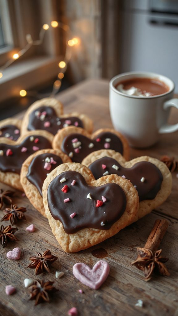 chocolate heart shaped cookies