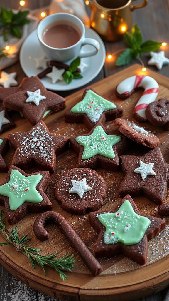 chocolate mint holiday cookies