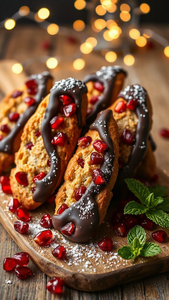 chocolate pomegranate biscotti delight
