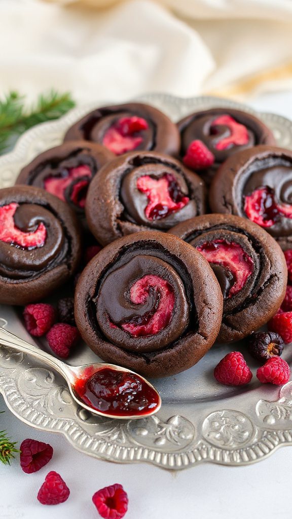 chocolate raspberry swirl cookies