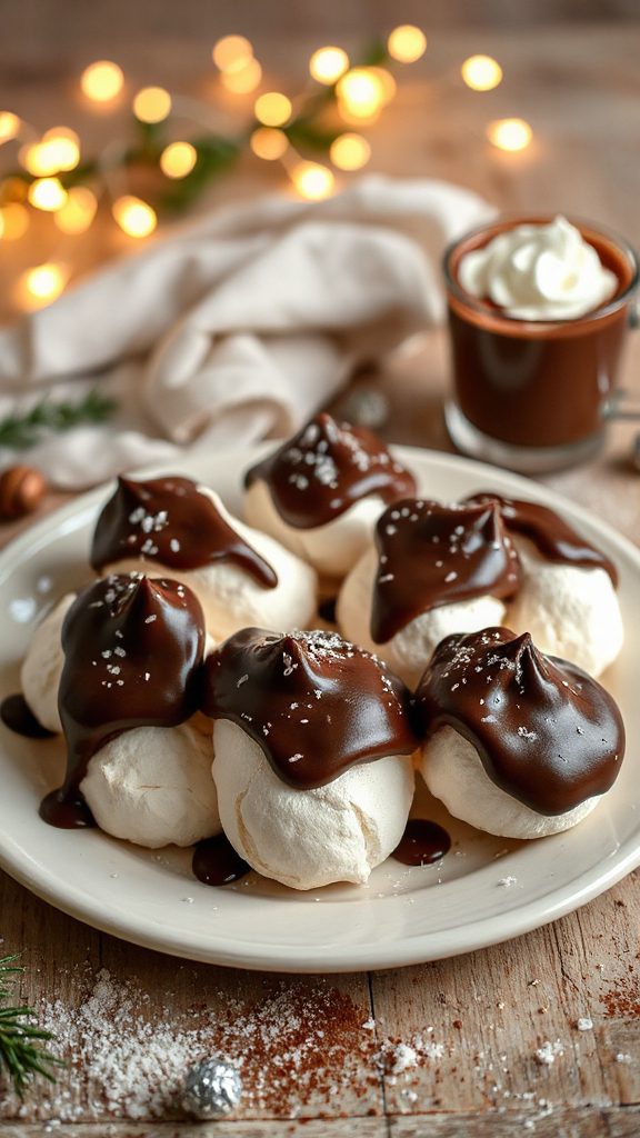 chocolate salted meringue cookies