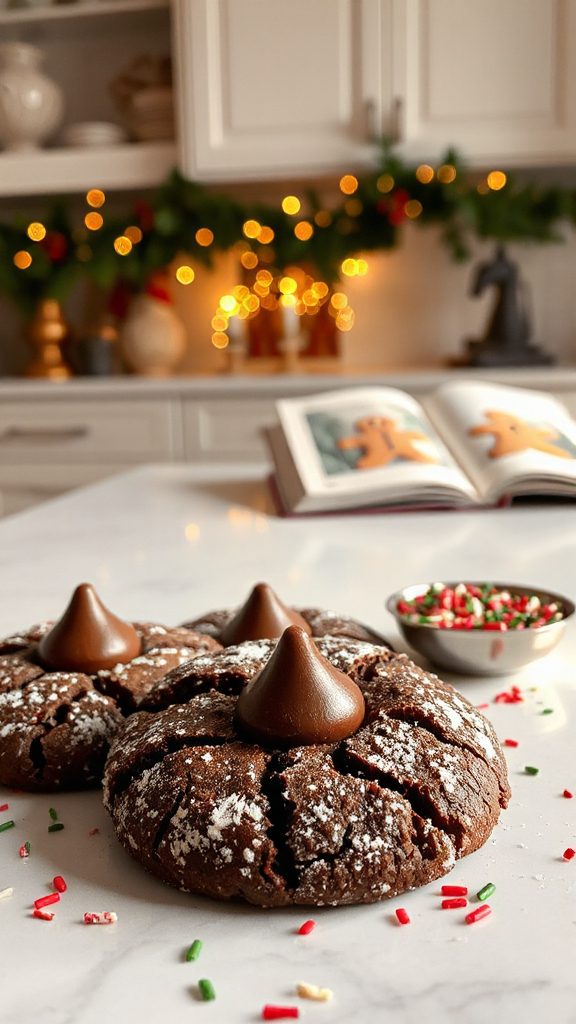 chocolatey cracked holiday cookies