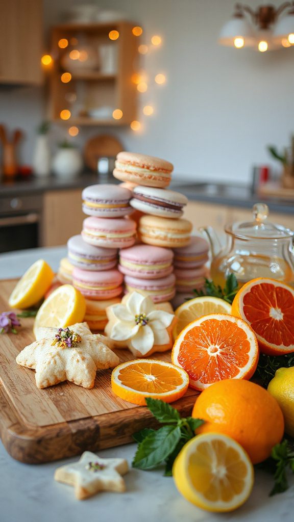 citrus infused jasmine tea macarons
