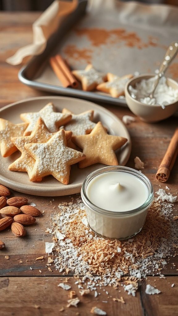 coconut infused cinnamon star cookies