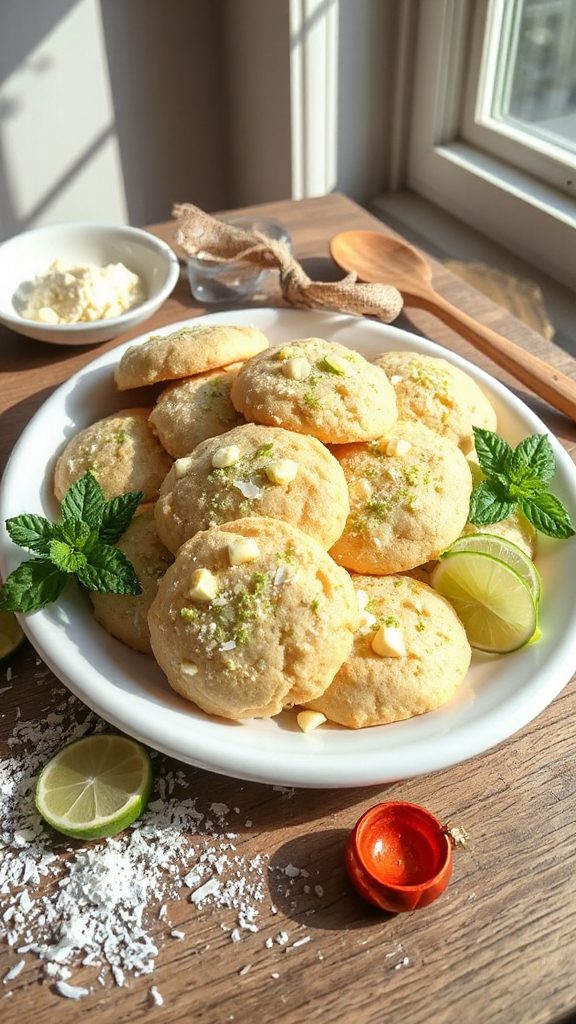 coconut lime chocolate cookies