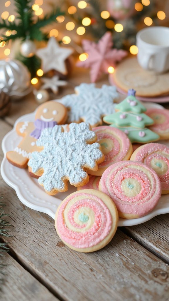 colorful pastel swirl cookies