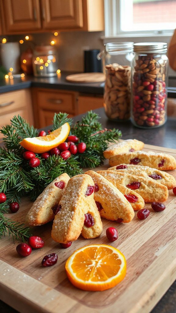cranberry almond double baked cookies
