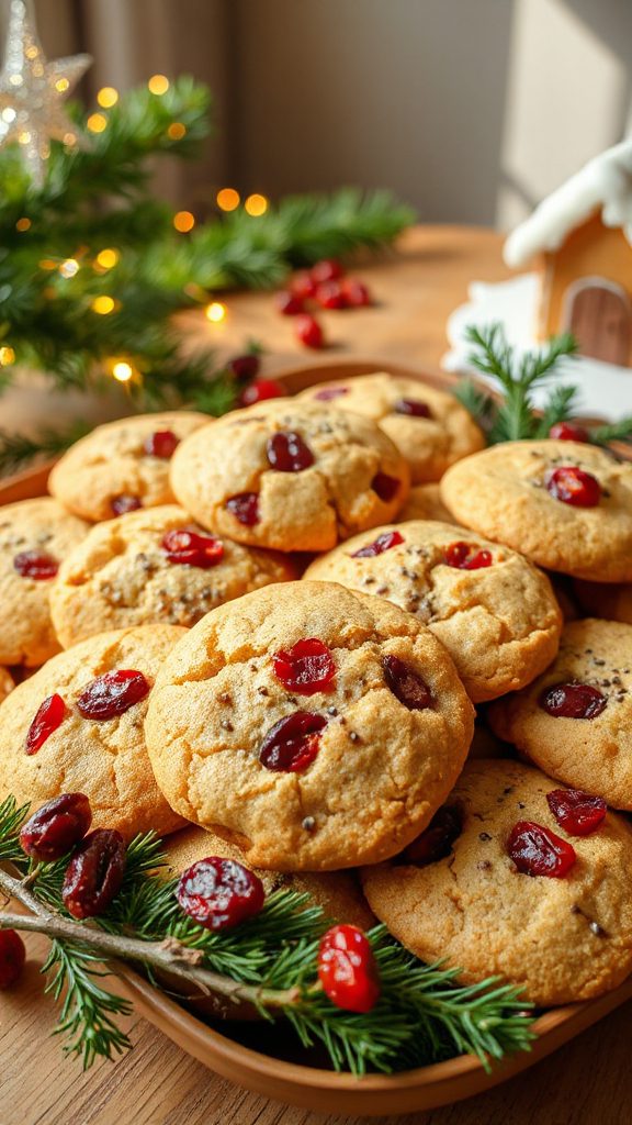 cranberry chia holiday cookies