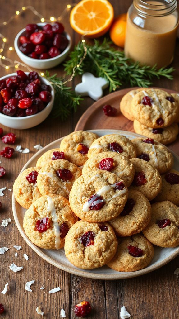 cranberry orange coconut cookies