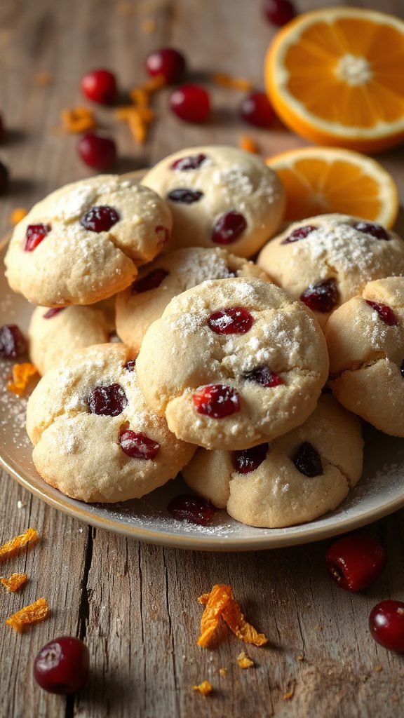 cranberry orange meltaway cookies