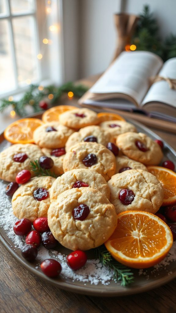 cranberry orange shortbread cookies