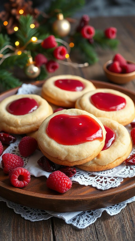 creamy raspberry holiday cookies