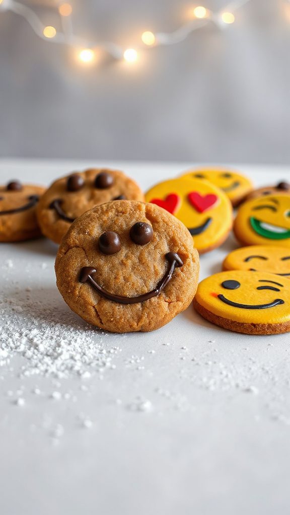 creative festive emoji cookies
