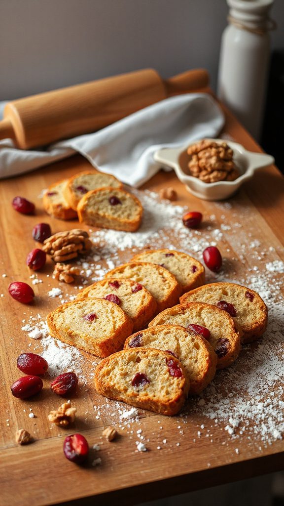 crispy cranberry walnut biscotti