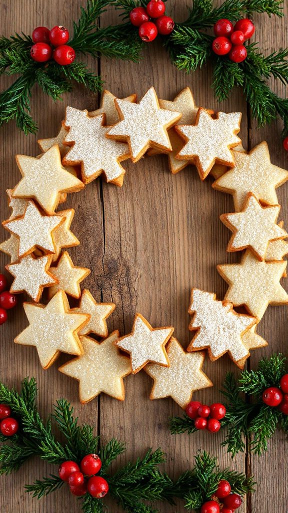 delicate festive cookie wreaths